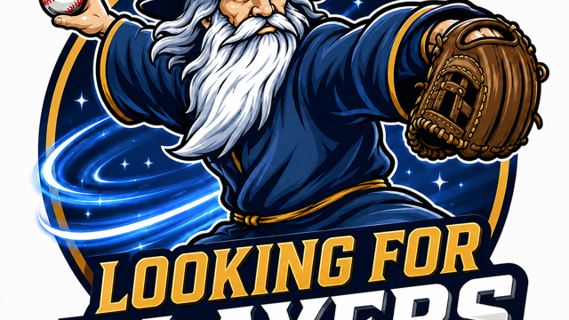 Wizard throwing baseball mascot logo