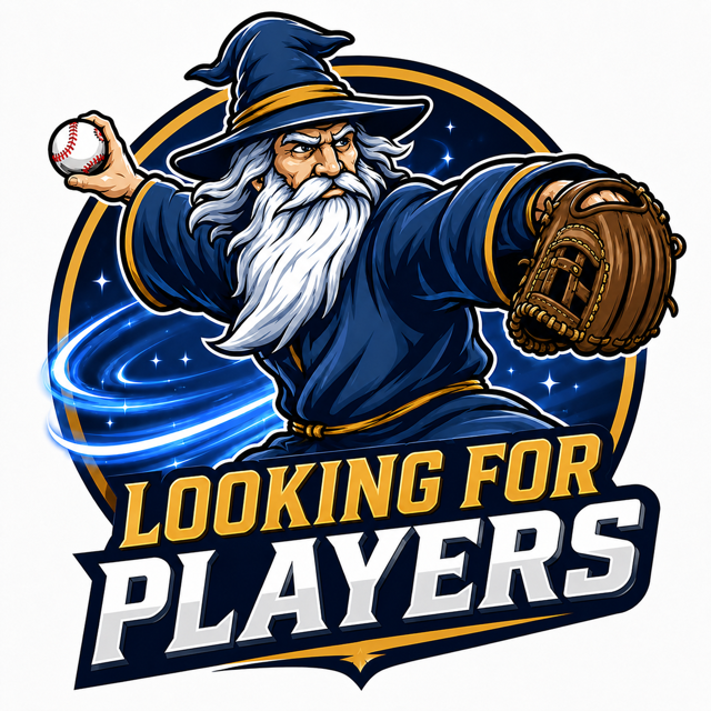 Wizard throwing baseball mascot logo